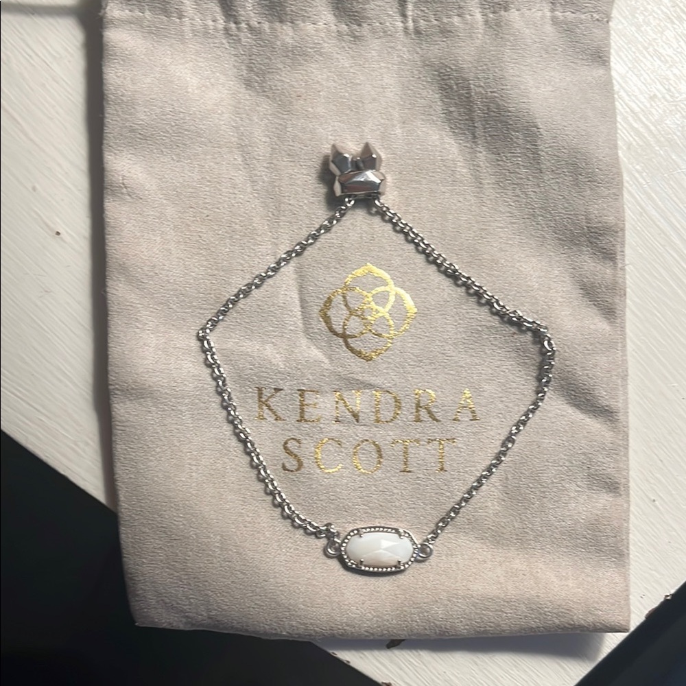 Kendra Scott Silver Bracelet with White Stone